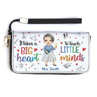 Thumbnail for Personalized Big Heart To Teach Little Minds Clutch Long Wallet, Gift For Teacher JonxiFon