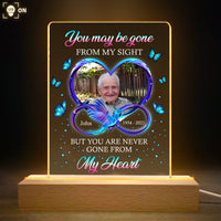 Thumbnail for Personalized You Maybe Gone From My Sight Memorial 3D LED Light With Wooden Stand JonxiFon