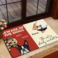 Thumbnail for Personalized Beware Of The Dogs And Cats In Our House Doormat AB