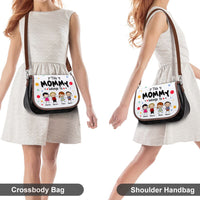Thumbnail for Personalized Mommy Belongs To Kids Colorful Leather Long Handbag JonxiFon