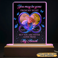 Thumbnail for Personalized You Maybe Gone From My Sight Memorial 3D LED Light With Wooden Stand JonxiFon