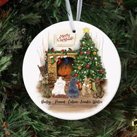 Thumbnail for Fluffy Cat Memorial - Personalized Christmas Decorative Ornament AE