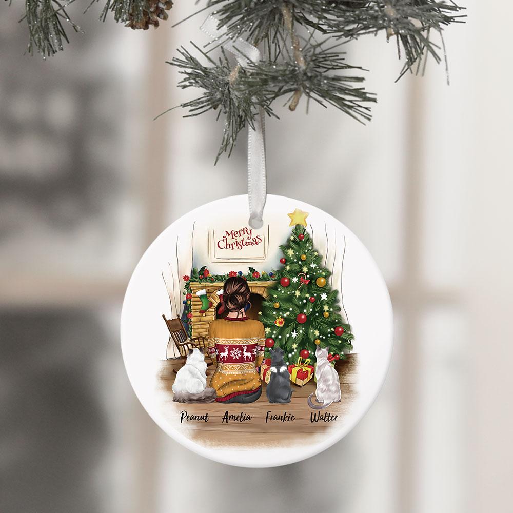Fluffy Dog & Cat Memorial Gifts For Pet Lovers- Personalized Christmas Decorative Ornament AE