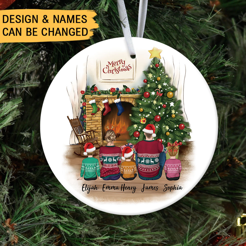 Personalized family Christmas Ceramic Ornaments gifts for the whole family - UP TO 5 PEOPLE AE