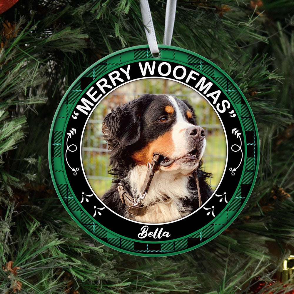 Merry Woofmas - Christmas Cookie Crew - Upload Pet Photo - Personalized Round Ornament AE