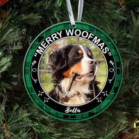 Thumbnail for Merry Woofmas - Christmas Cookie Crew - Upload Pet Photo - Personalized Round Ornament AE
