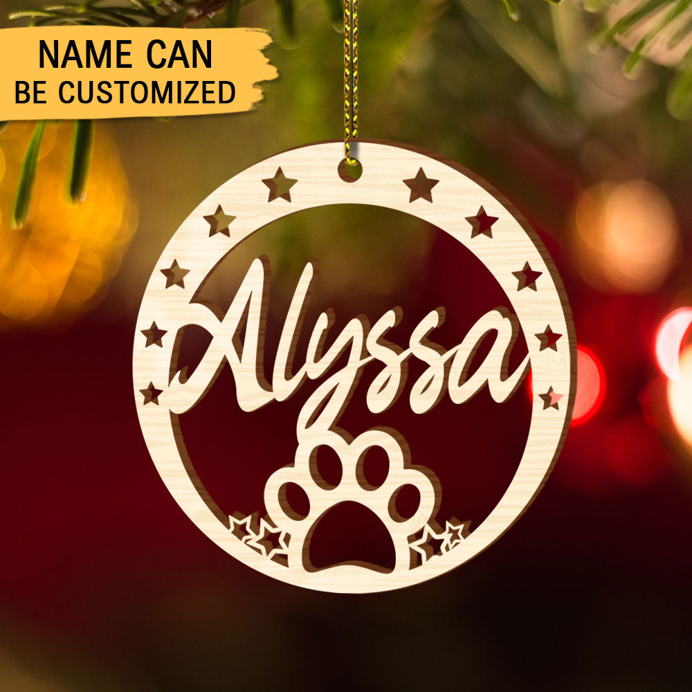 Decoration Gift For Christmas, Wedding & Anniversary - Personalized  Wooden Pet Ornament AE