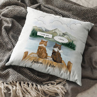 Thumbnail for I Miss You Conversation Throw Pillow - Fluffy Dog & Cat Memorial Gifts AD