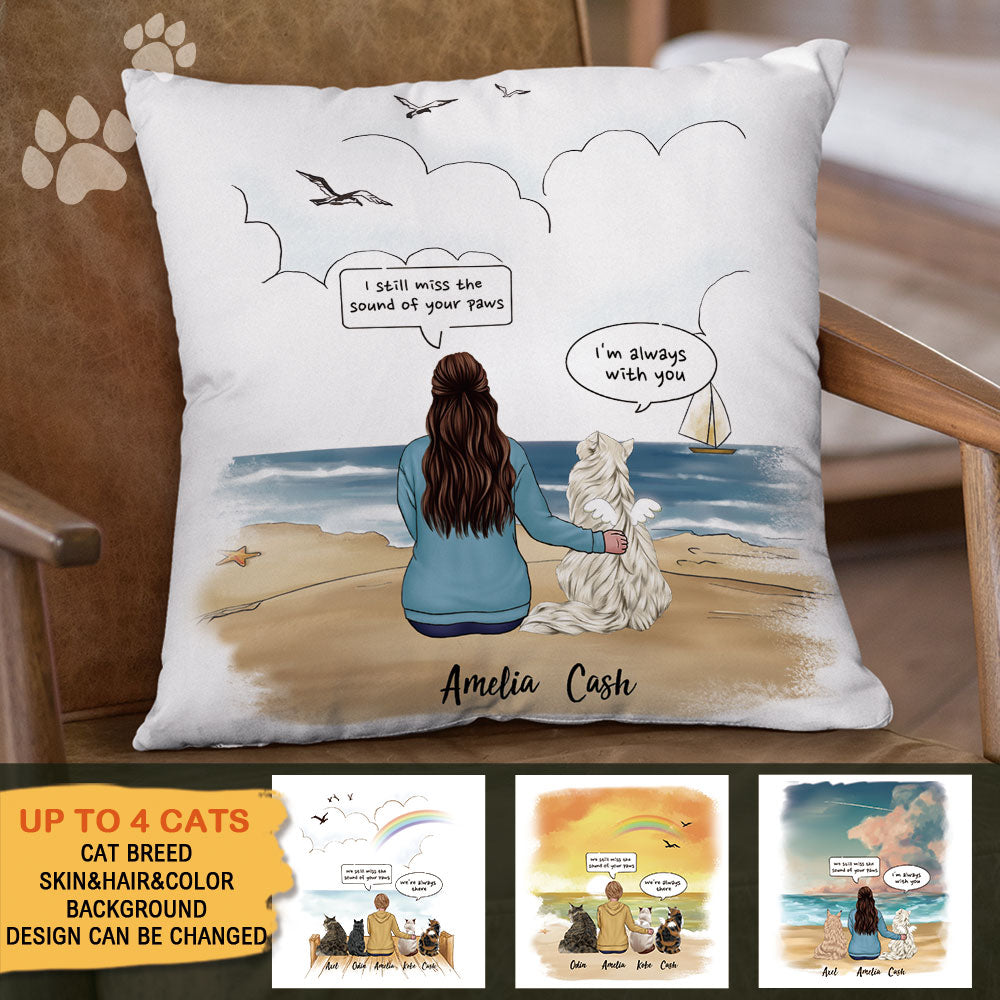 Fluffy Dog & Cat Memorial Gifts Throw Pillow I Miss You Conversation - Personalized Pillow AD