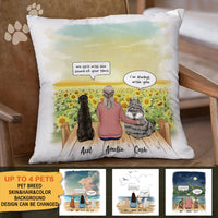 Thumbnail for Fluffy Dog & Cat Memorial Gifts Throw Pillow I Miss You Conversation - Personalized Pillow AD
