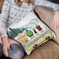 Thumbnail for Fluffy Family Gifts Throw Pillow - Personalized Pillow - Camping AD