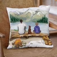 Thumbnail for Fluffy Family Gifts Throw Pillow - Personalized Pillow - Hiking AD