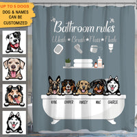 Thumbnail for Bathroom Rules -Personalized Dog Shower Curtain, Bathroom Decor, Gift For Kids AD