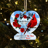 Thumbnail for Personalized Memorial Cardinal A Big Piece Of My Heart Lives In Heaven Printed Acrylic Ornament, Holiday Gift For Family AE