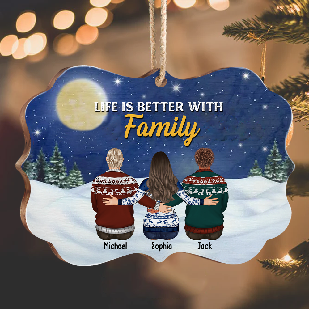 Life Is Better With Brothers & Sisters Benelux Shaped Wood Christmas Ornament AE