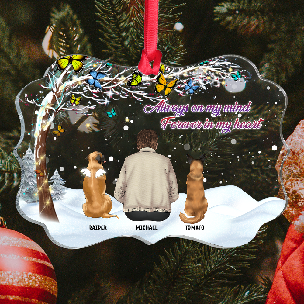Personalized Family Members Mom Dad Butterfly Acrylic Ornament, Customized Holiday Ornament AE