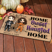 Thumbnail for Personalized Home Sweet Haunted Home Halloween Couple House Doormat AB