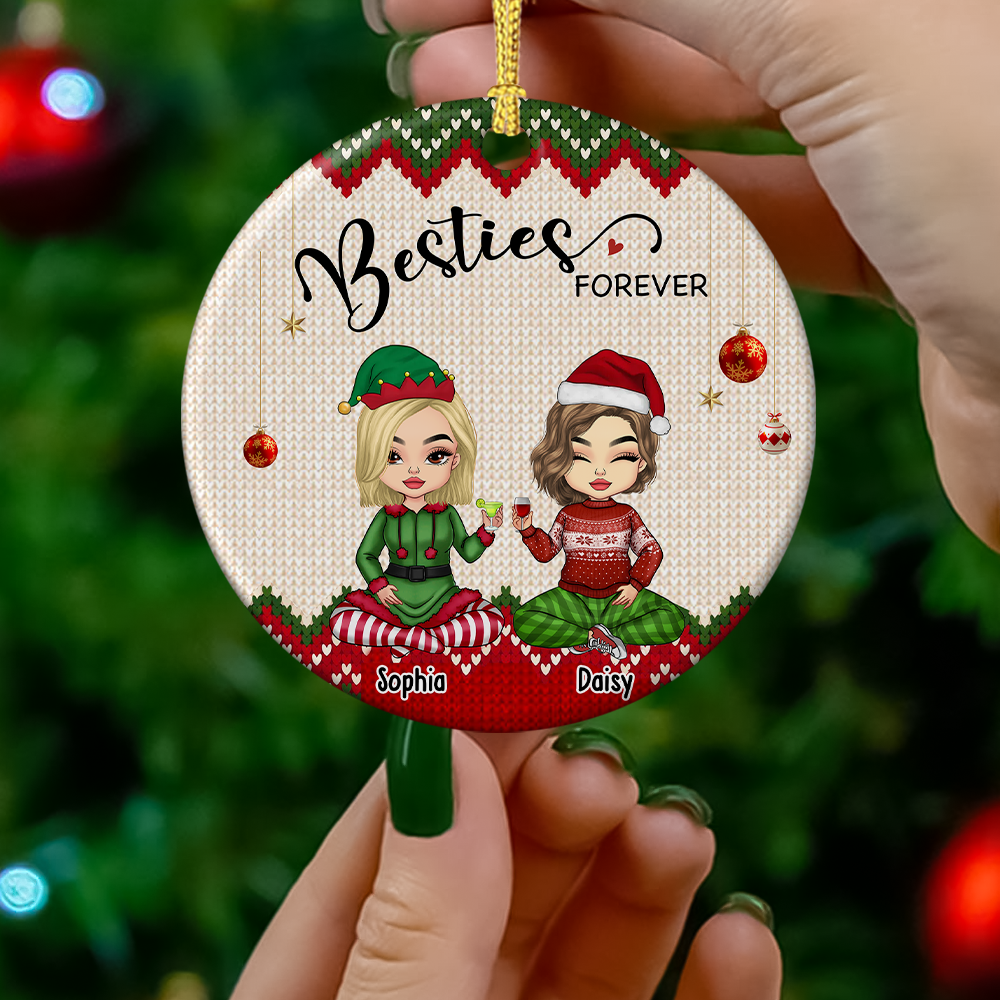 We Are Besties Forever And Always Personalized Ornament, Customized Holiday Ornament AE