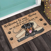 Thumbnail for Guitarist His Pick And Dog Live Here Custom Doormat, DIY Gift For Dog Lovers AB