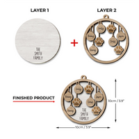 Thumbnail for Personalized Dog Lovers Family Round Shaped 2 Layered Wood Christmas Ornament AE
