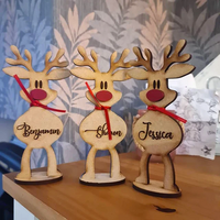 Thumbnail for Personalised Freestanding Reindeer, Family Christmas Decoration, Desk Decoration, Christmas Gift For Family AE