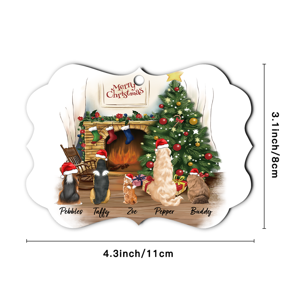 Personalized Fluffy Dog & Cat Christmas Decorative Ornament, Gift For Pet Lovers AE