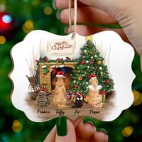 Thumbnail for Personalized Fluffy Dog & Cat Christmas Decorative Ornament, Gift For Pet Lovers AE