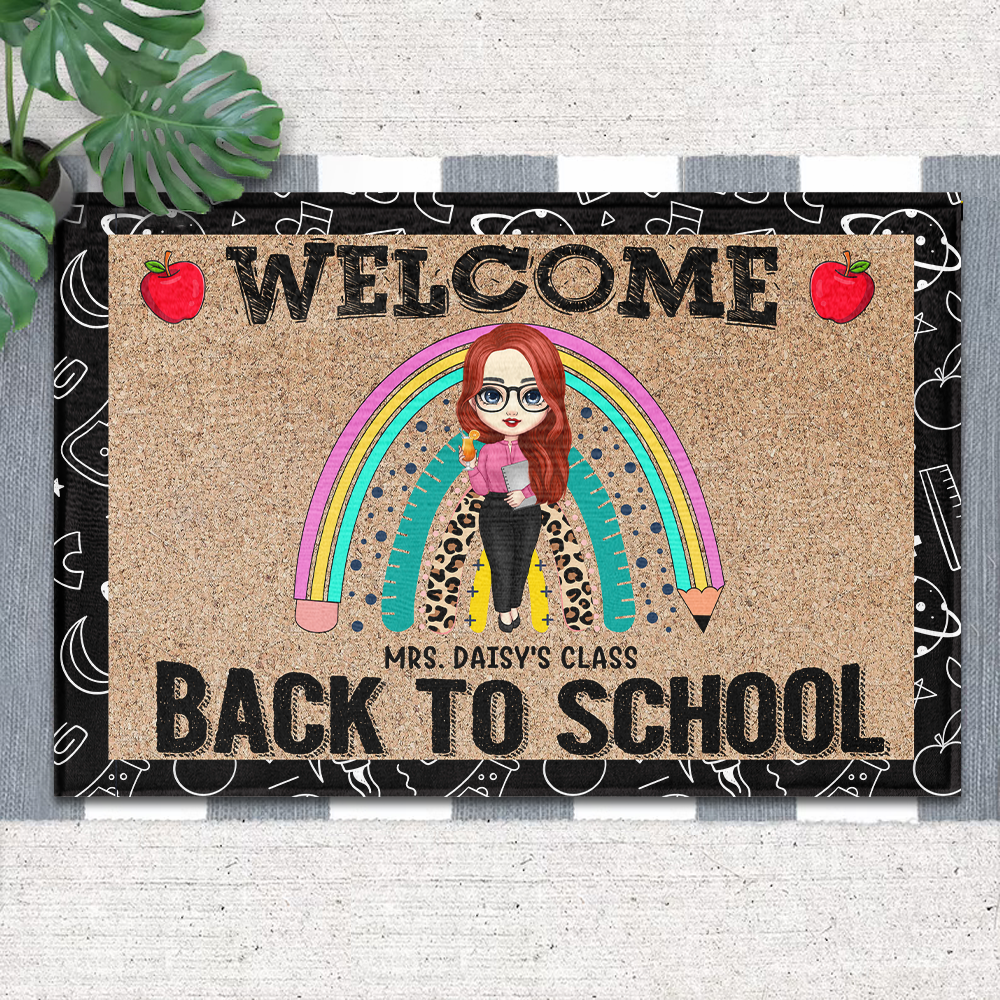 Welcome Back To School Teacher Doormat, Classroom Decor 2022 AB