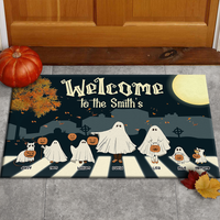 Thumbnail for Personalized Welcome To Family Halloween Ghoul Doormat AB
