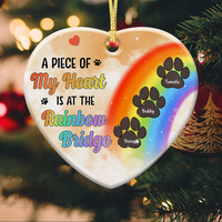 Thumbnail for Memorial Dog A Piece Of My Heart Is At The Rainbow Bridge Christmas Ceramic Ornament AE