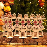 Thumbnail for Personalised Freestanding Reindeer, Family Christmas Decoration, Desk Decoration, Christmas Gift For Family AE