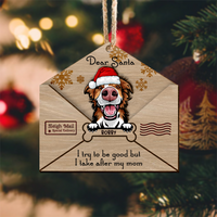 Thumbnail for Letter To Santa I Tried To Be Good But I Take After My Mom 2 Layered Wood Christmas Ornament, Dog Lover Gifts AE