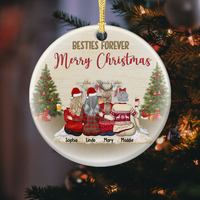 Thumbnail for Besties Forever Merry Christmas 2022 Personalized Holiday Ornament AE