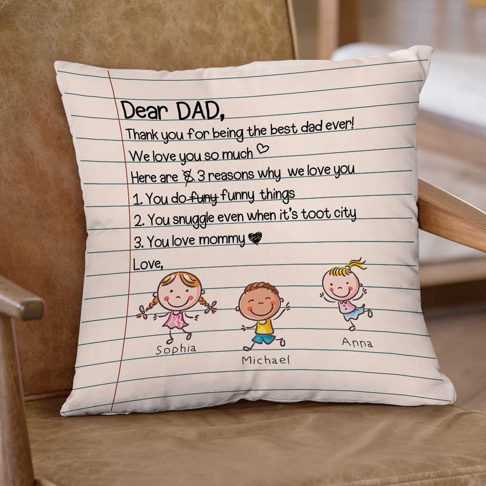 Love Letter Pillow, Personalized Gift for Mom and Dad AD