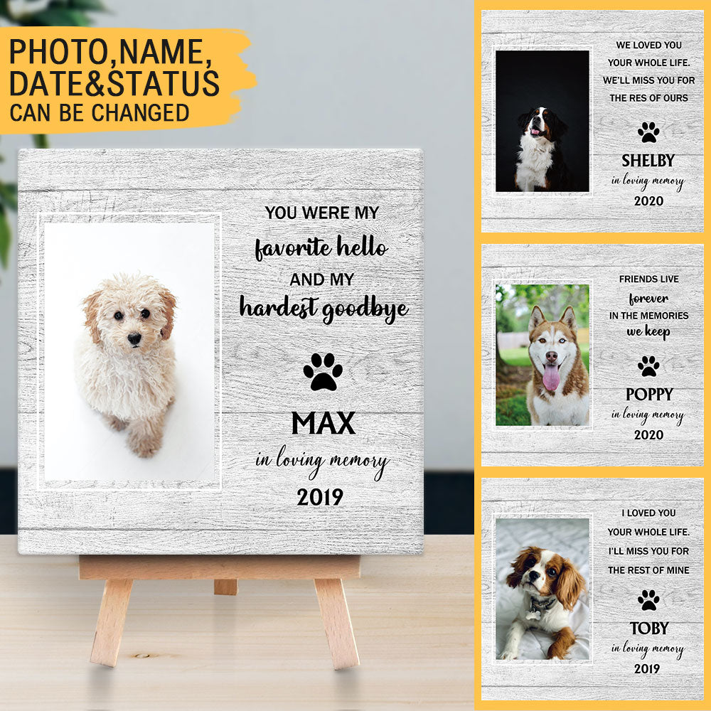 Personalized Pet Memorial Square Stone Album-Dog Cat Loss Gifts-Pet Bereavement Gift-Best Friends Are Never Forgotten AZ