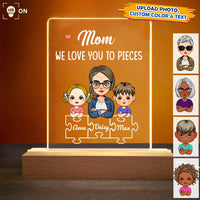 Thumbnail for Personalized Mom We Love You To Pieces 3D LED Light With Wooden Stand, Gift For Mom JonxiFon