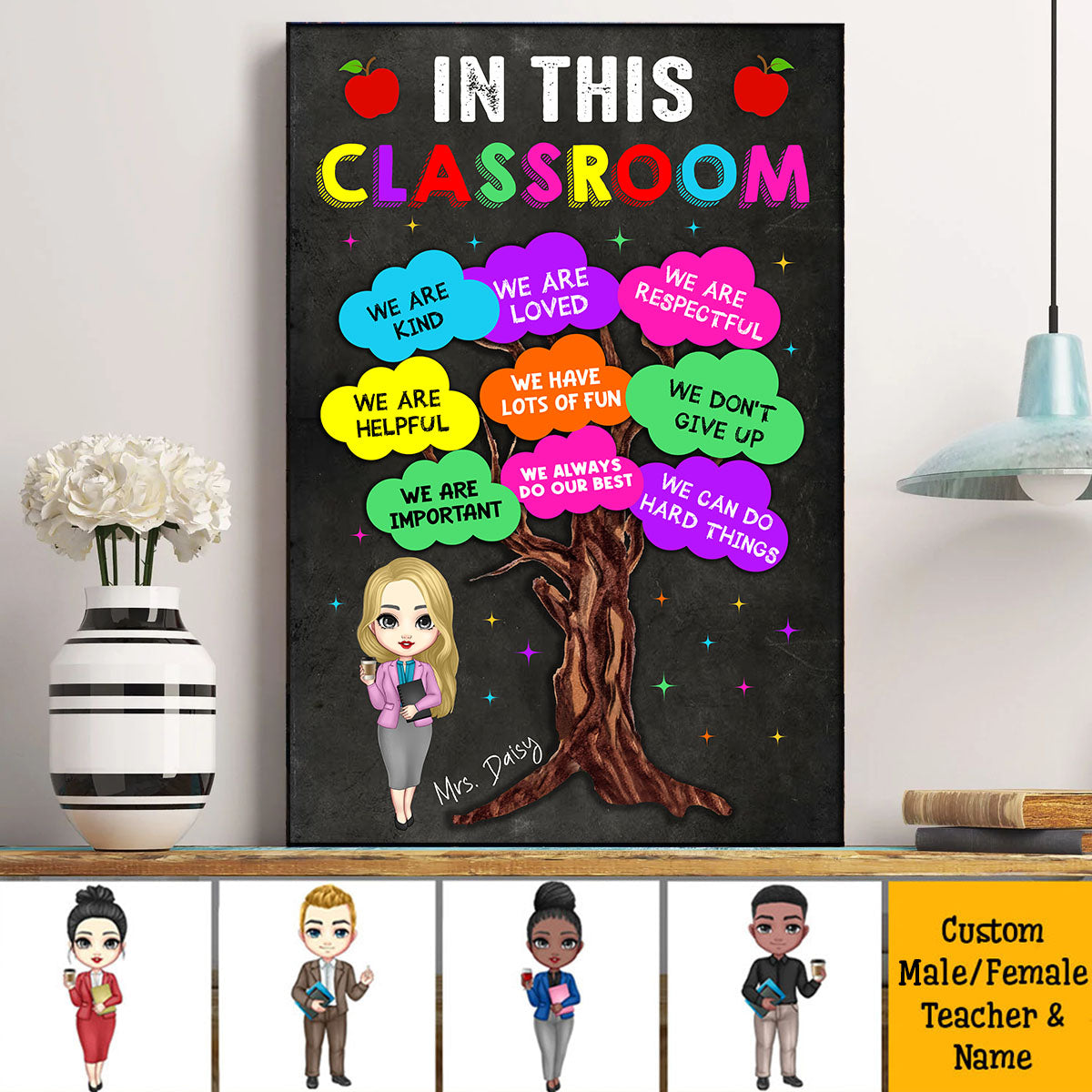 In This Classroom We Are Loved Poster/Canvas, DIY Class Decor CustomCat