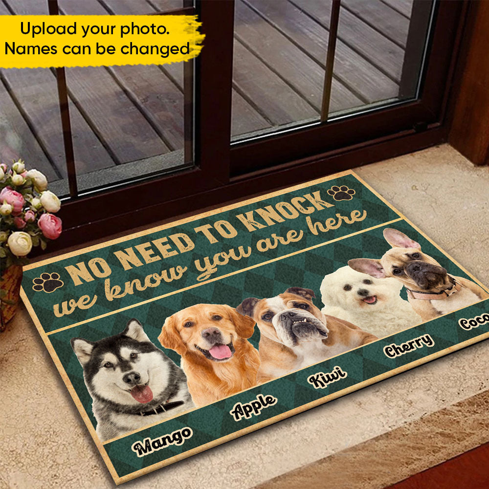 Personalized No Need To Knock Dog Cat Welcome House Doormat, Gift For Pet Lovers AB