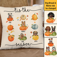 Thumbnail for 'Tis The Season Dog Fall Pillow, Custom Pet Pumpkin AD