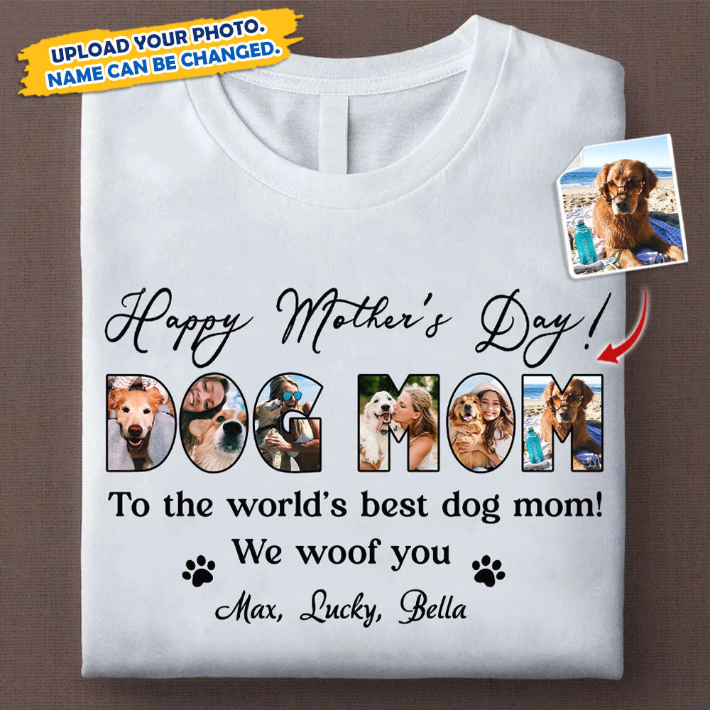 Happy Mother's Day, Best Dog Mom, I Woof You, Custom Shirt for Dog lovers, Personalized Gifts, Pullover Hoodie / Ash / 2XL