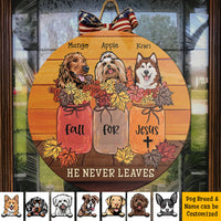 Thumbnail for Fall for Jesus Dog Door Sign, Wooden Home Decor Gift Z