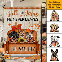 Thumbnail for Fall For Jesus Dog Pumpkin Garden Flag, Autumn Decor AD