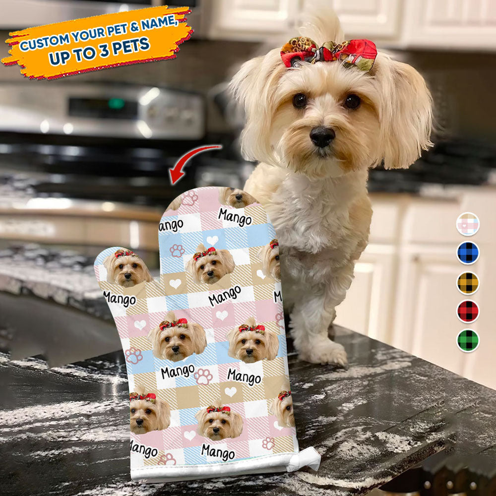 Custom The Cutest Pet Photo Oven Mitts & Potholder, Pet Lover Gift AI