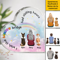 Thumbnail for The Rainbow Bridge Had Visiting Hours - Dog Memorial Gift - Heart Acrylic Plaque  - AA