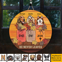 Thumbnail for Fall for Jesus Dog Door Sign, Wooden Home Decor Gift Z