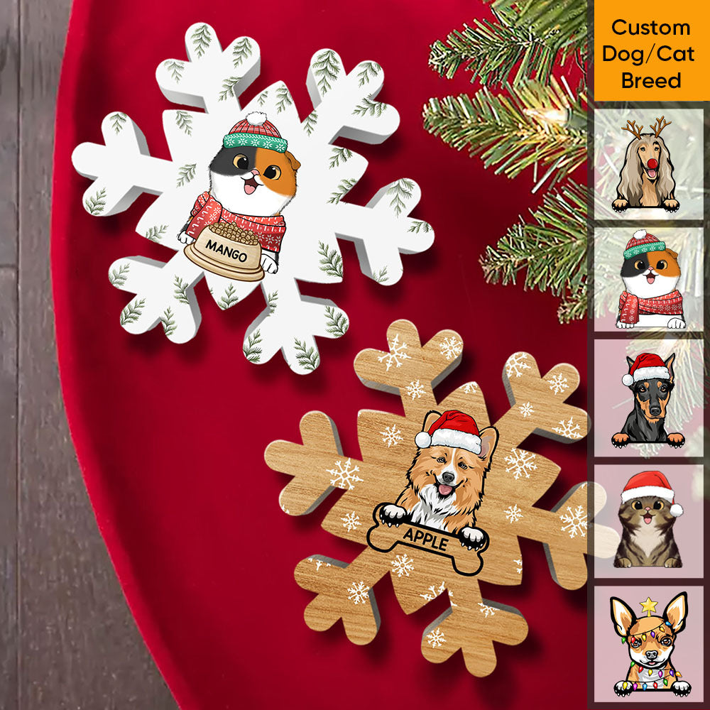 Personalized Dog Wood Snowflake Custom Cat Name Christmas Gift for Family TrangThuy