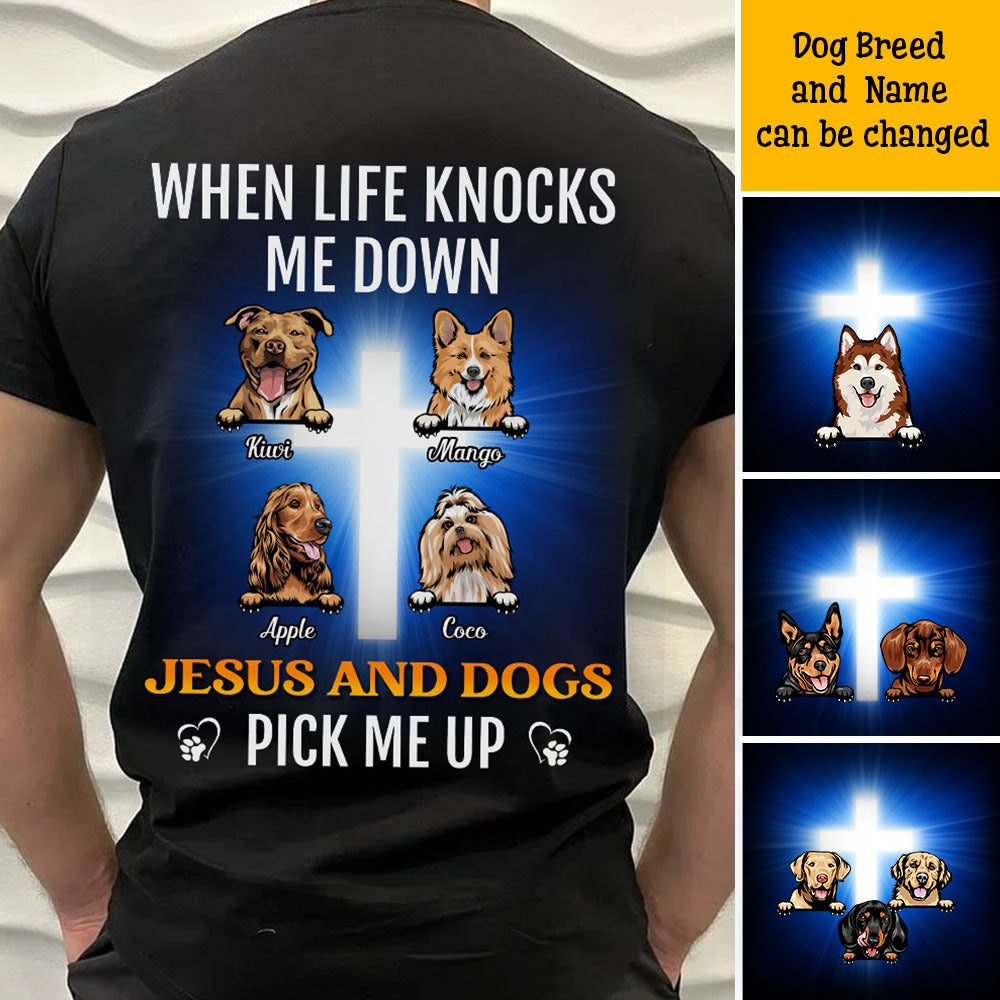 Jesus And Dog Pick Me Up Dog T-shirt/Hoodie/Sweatshirt, DIY Dog Gift CustomCat