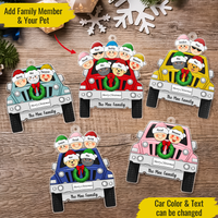 Thumbnail for Custom Family Pet With Christmas Car Printed Acrylic Ornament, Christmas Gift AE