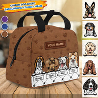 Thumbnail for Personalized Dog Leather Pattern Lunch Bag, Gift For Dog Lovers AI