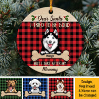 Thumbnail for Dear Santa Dog Christmas Ceramic Ornament  - Personalized Decorative Ornament AE